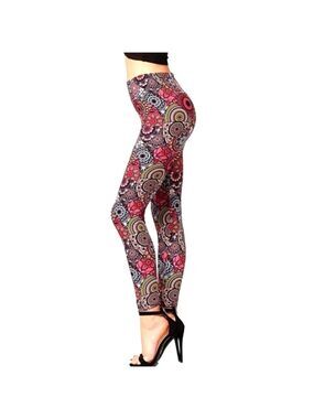 LEGGINGS DEPOT PINK Multi Colored Full Length Leggings Size 12 NWT